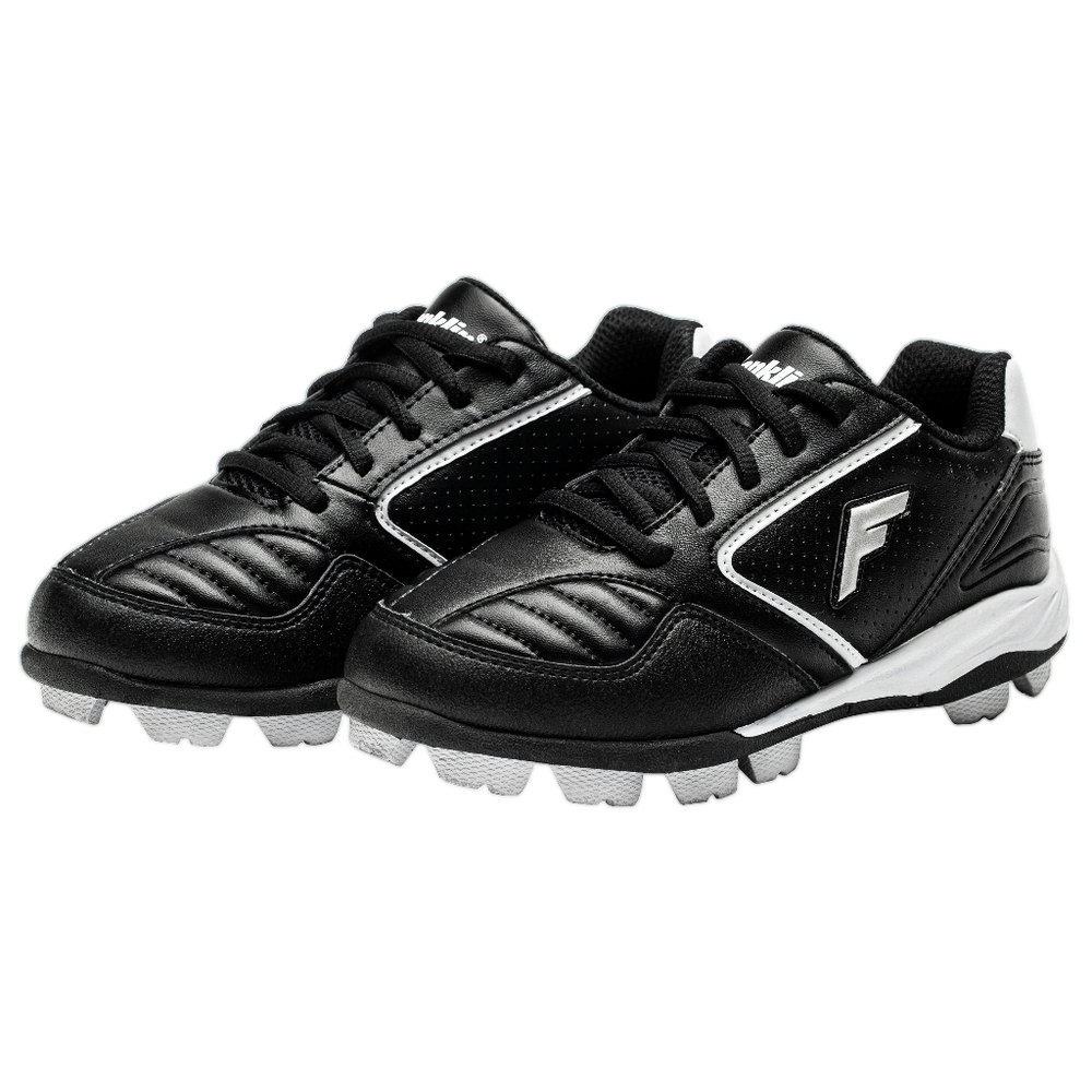 Franklin Sports Youth Black And White Baseball Cleats!! Size 12Y